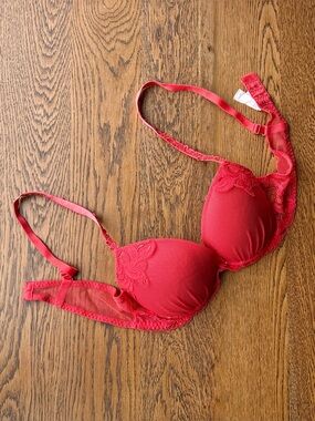 Simone Perele Push-Up Bra 36B Red Grenadine